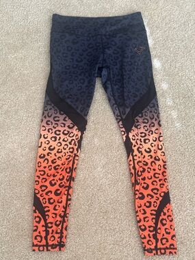 Violate the Dresscode Ombre Leopard Active Leggings - Black & Orange